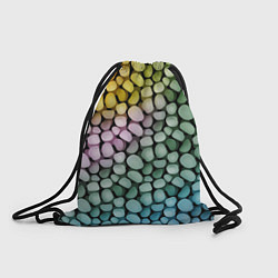 Рюкзак-мешок Морские розовые голубые желтые камешки, цвет: 3D-принт