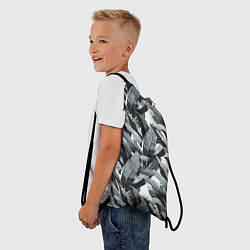 Рюкзак-мешок Чёрно-белые Листья Пальм, цвет: 3D-принт — фото 2