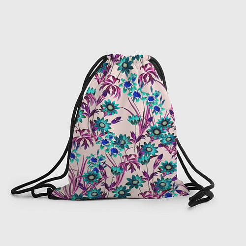 Мешок для обуви Цветы Летние Фиолетовые Рудбеки / 3D-принт – фото 1