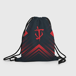 Рюкзак-мешок Красный Символ Doom на темном фоне со стрелками, цвет: 3D-принт