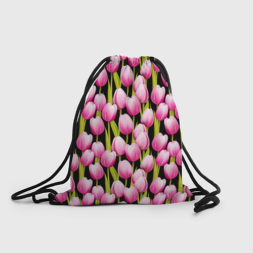Мешок для обуви Цветы Розовые Тюльпаны / 3D-принт – фото 1