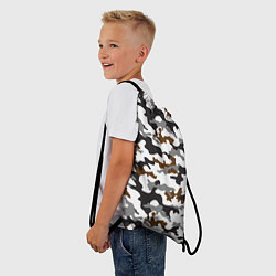 Рюкзак-мешок Камуфляж Чёрно-Белый Camouflage Black-White, цвет: 3D-принт — фото 2