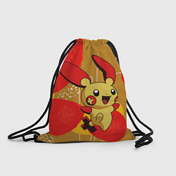 Рюкзак-мешок Веселый Пикачу с крестиком, цвет: 3D-принт