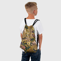 Рюкзак-мешок Цветы Астры и Гибискусы, цвет: 3D-принт — фото 2