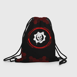 Рюкзак-мешок Символ Gears of War и краска вокруг на темном фоне, цвет: 3D-принт