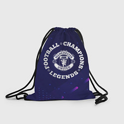 Рюкзак-мешок Символ Manchester United и круглая надпись Footbal, цвет: 3D-принт