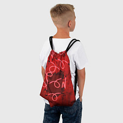 Рюкзак-мешок Неоновые закрученные фонари - Красный, цвет: 3D-принт — фото 2