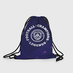 Рюкзак-мешок Символ Manchester City и круглая надпись Football, цвет: 3D-принт