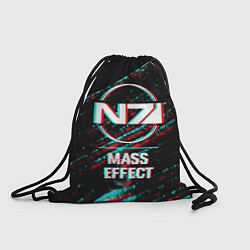 Мешок для обуви Mass Effect в стиле Glitch Баги Графики на темном