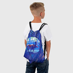 Рюкзак-мешок Лось в лесу Blue, цвет: 3D-принт — фото 2