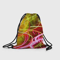 Рюкзак-мешок Неоновые линии и фонари - Жёлтый, цвет: 3D-принт
