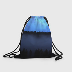 Рюкзак-мешок Неоновое небо над лесом, цвет: 3D-принт