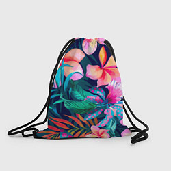 Рюкзак-мешок Яркие тропические цветы Лето, цвет: 3D-принт
