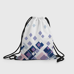 Рюкзак-мешок Геометрический узор в бело-синий тонах, цвет: 3D-принт