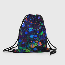 Рюкзак-мешок Неоновые мазки красок - Синий, цвет: 3D-принт