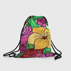 Рюкзак-мешок Красочные летние цветы Fashion trend, цвет: 3D-принт