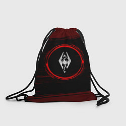 Мешок для обуви Символ Skyrim и краска вокруг на темном фоне