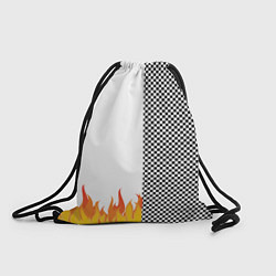 Рюкзак-мешок Шахматаня клетка с огнём, цвет: 3D-принт