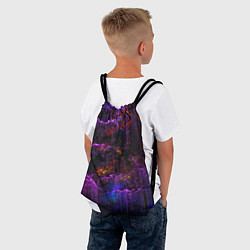 Рюкзак-мешок Неоновые лучи и листья - Фиолетовый, цвет: 3D-принт — фото 2