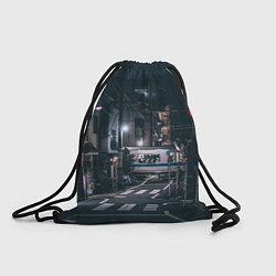 Рюкзак-мешок Ночная улица города - Белый, цвет: 3D-принт