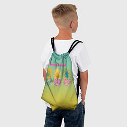 Рюкзак-мешок Сочные разноцветные ананасы, цвет: 3D-принт — фото 2
