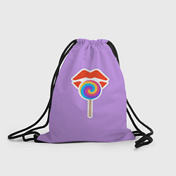 Рюкзак-мешок Red lips and lollipop, цвет: 3D-принт
