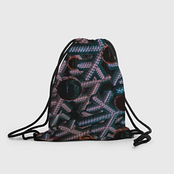 Рюкзак-мешок Абстрактные металлические фигуры - Сиреневый, цвет: 3D-принт