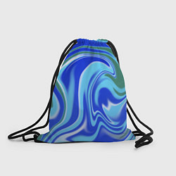 Рюкзак-мешок Тай-дай с синим, зелёным и белым цветом, цвет: 3D-принт