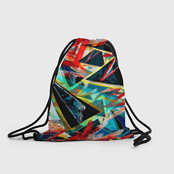 Рюкзак-мешок Яркий абстрактный узор с неоновыми штрихами, цвет: 3D-принт