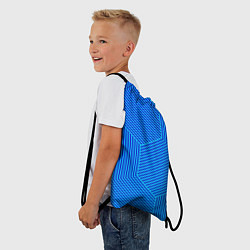Рюкзак-мешок Blue geometry линии, цвет: 3D-принт — фото 2