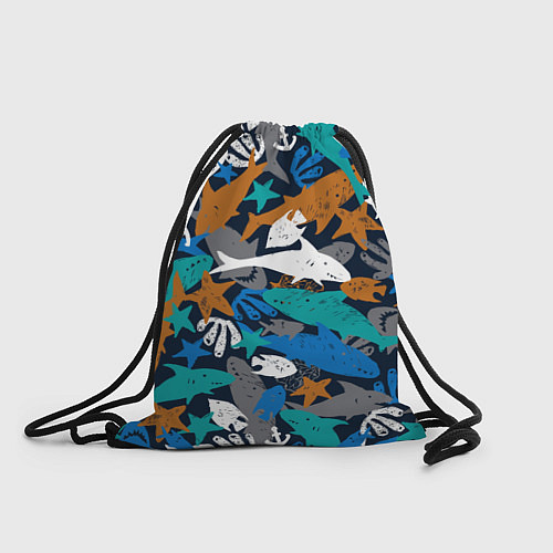 Мешок для обуви Акула и другие обитатели океана / 3D-принт – фото 1