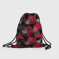 Рюкзак-мешок Красно-серый геометрический, цвет: 3D-принт