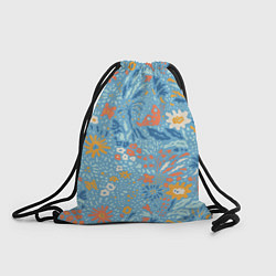 Рюкзак-мешок Цветы На Нарисованном Лугу, цвет: 3D-принт