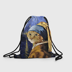 Рюкзак-мешок Прикол с котом: пародия картина, цвет: 3D-принт