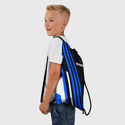 Рюкзак-мешок Кроссфит - синии линии, цвет: 3D-принт — фото 2