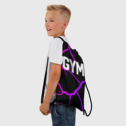 Рюкзак-мешок Gym - Трещины неоновые, цвет: 3D-принт — фото 2