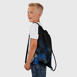 Рюкзак-мешок Черно-синий геометрический, цвет: 3D-принт — фото 2