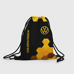 Мешок для обуви Volkswagen - gold gradient: символ и надпись верти