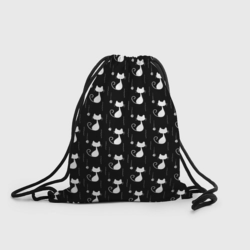 Мешок для обуви Чёрные Коты С Клубками Шерсти / 3D-принт – фото 1