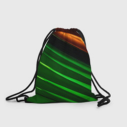 Рюкзак-мешок Абстрактные зелёные и оранжевые поверхности, цвет: 3D-принт