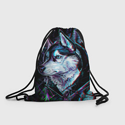 Рюкзак-мешок Волк - глитч, цвет: 3D-принт