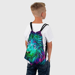 Рюкзак-мешок Светящийся неоновый лев, цвет: 3D-принт — фото 2
