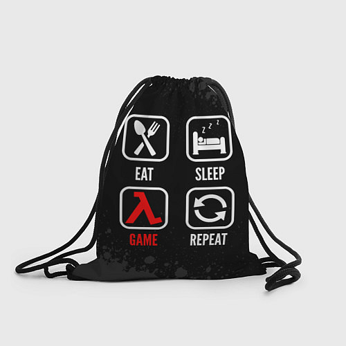 Мешок для обуви Eat, sleep, Half-Life, repeat / 3D-принт – фото 1