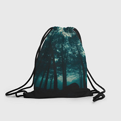 Рюкзак-мешок Тёмный лес на закате, цвет: 3D-принт