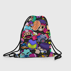 Рюкзак-мешок Особые пины значки Бравл Старс, цвет: 3D-принт