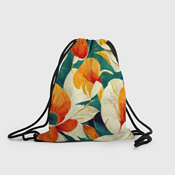 Рюкзак-мешок Винтажный цветочный рисунок, цвет: 3D-принт