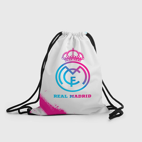 Мешок для обуви Real Madrid neon gradient style / 3D-принт – фото 1