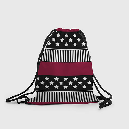Мешок для обуви Burgundy black striped pattern / 3D-принт – фото 1