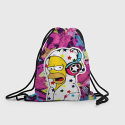 Рюкзак-мешок Гомер Симпсон в звёздном балахоне!, цвет: 3D-принт