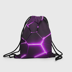 Рюкзак-мешок Фиолетовые неоновые геометрические плиты, цвет: 3D-принт